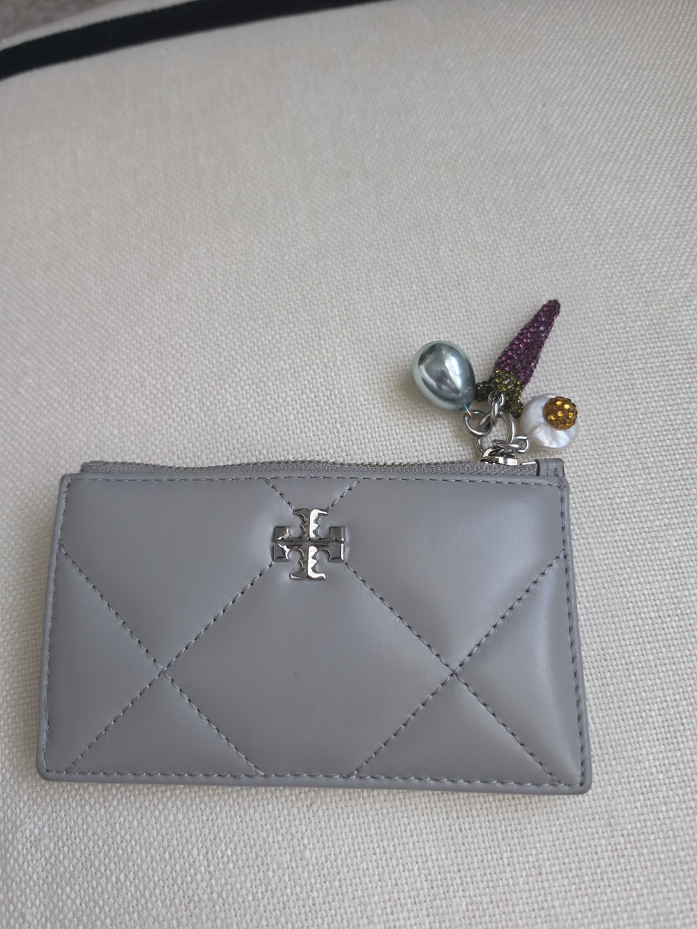 Tory Burch Quilted Leather Card Case - With Charms - Picture 3 of 6